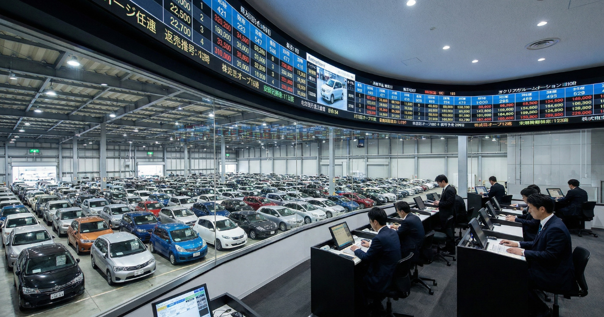 オートオークション会場の圧巻の光景